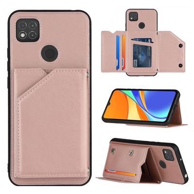 Gangxun Sag For Xiaomi Redmi 9c Vintage Cuir Cover Læderetui Kofanger - Rose