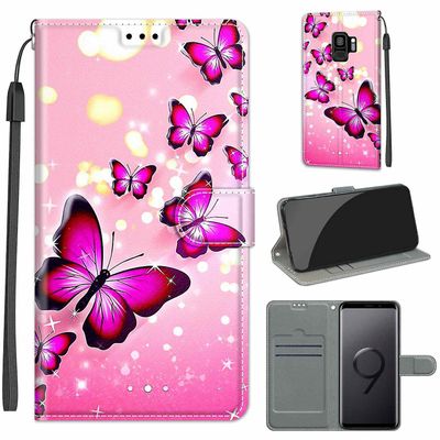 Foxdock Etui til Samsung Galaxy S9 Plus Pink Butterfly Mobile Cover