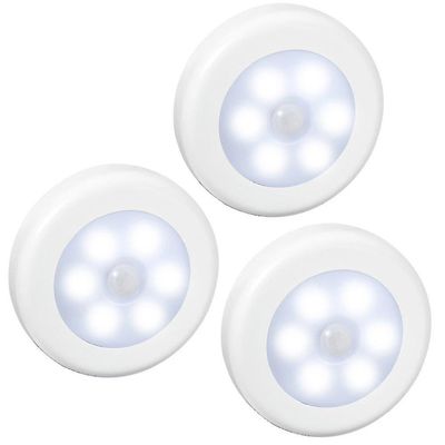 6 Led Led nattlys LED Sensor Lys Trådløs sensor Nattlys Infrarød sensor Lys