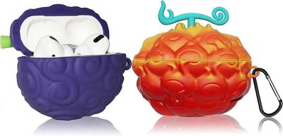 LINCMAN [2Pakkaus] Hedelmäsuoja AirPods Pro -kotelolle Söpö 2019,3D Cartoon silikonisuojatarvikkeet Sarja paholaisen hedelmille AirPods Prolle 1. s...