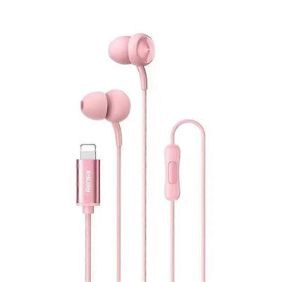 REMAX RM-510i langalliset kuulokkeet Koverat kuperat nappikuulokkeet mikrofonilla (Lightning-liitin) Vaaleanpunainen