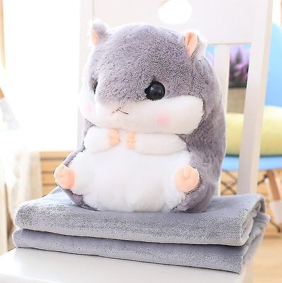 søt plysj hamster fylt dyr leker med teppe grå Hamster Onl