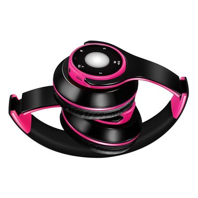 Fairnull Trådlöst Bluetooth-kompatibelt infällbart stereohörlursheadset med mikrofon Rosa