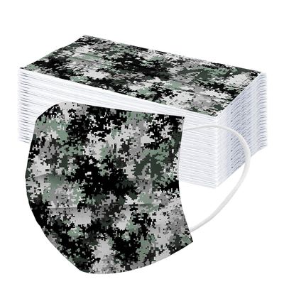 50stk Engangs voksne maske Paisley Print Ansigtsmaske 3ply Ear Loo Rød