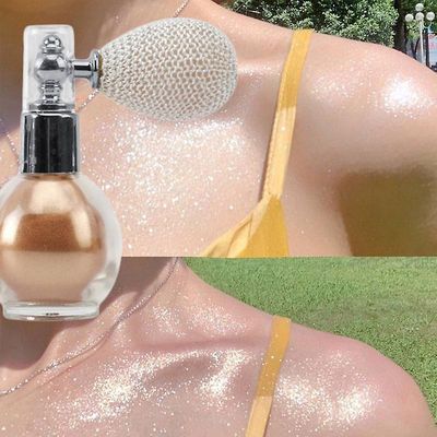 Htclv Fashion Highlighter Powder Spray Korkeakiiltoinen Glitter Hohtaa kimalteleva meikki kasvojen vartalon kohokohta 3