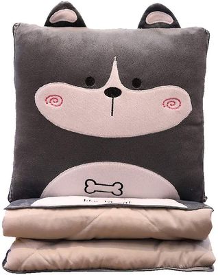 Linkrunning Tæppe og puder 2 i 1 vaskbar sofa Kast tæppe plaider Quilt Boutis til sofa / skrivebord / ru stol Som vist As shown