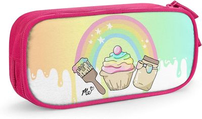 Kerota Moriah Elizabeth penaali, suurikapasiteettinen kynälaukku kaksinkertaisella vetoketjulla vaaleanpunainen-Moriah Elizabeth-vaaleanpunainen SA...