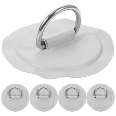 5kpl D renkaat Ilmatäytteinen vene Kanoottiköysi Soljet Ruostumaton teräs D rengastyyny Kajakkitarvikkeet Harmaa 8.00X8.00X0.40CM