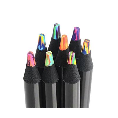8 väriä sateenkaarikynää, jättivärikynät aikuisille, moniväriset kynät piirustukseen, C musta