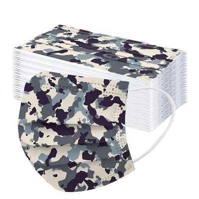 50stk Engangs voksne maske Paisley Print Ansigtsmaske 3ply Ear Loo sort
