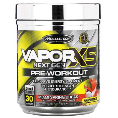 MuscleTech, VaporX5, Next Gen, Pre-Workout, Miami Spring Break, 9,60 unssia (272 g)