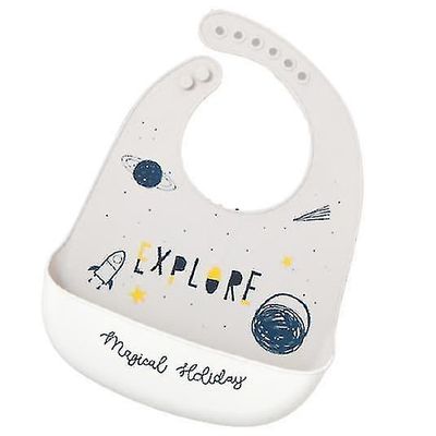 Zhuopai Baby Cute Silikone justerbar fit vandtæt hagesmæk farve5