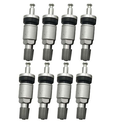 8 stk Tpms dekkventiler for legering slangeløs ventil for dekktrykkovervåkingssystemsensor ventil Ste sølv