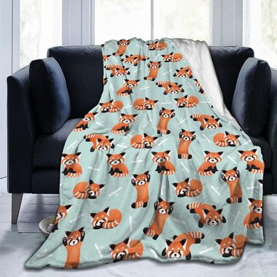 Fleece Kast teppe for voksne Barn Søt rød panda fleece teppe sofa kaste teppe seng teppe for familien 50x40in 125x100cm