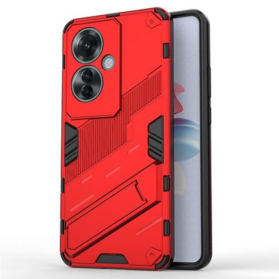 Oppo Reno11 F 5G -jalustakotelolle PC + TPU-iskunkestävä hybridipuhelimen kansi - punainen