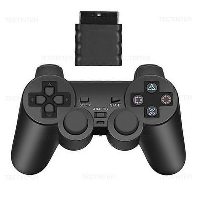 Langaton peliohjain Sony PS2 -ohjaimelle Playstation 2 -konsolille, joystick, kaksoisvärähtely-iskuohjain, USB-peliohjain PC:lle Musta