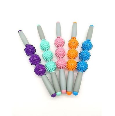 Coosilo Ryg og hals massage massage Stick Hedgehog Ball, Relax Muscle Fitness Motion Roller, Yoga Roller Pink