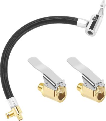 Schrader ventil inflator rør sykkel pumpe forlengelse slange ledning20cm, mannlig wire gummi dekk oppblåser oppblåser dekk luftslange, og 2 stk bil...