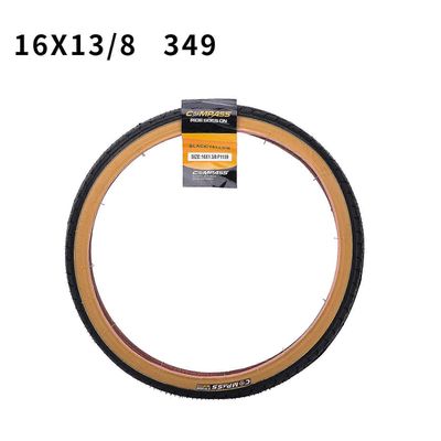 Syntynyt kaunis kompassi 16inch 349 taitettava pyöränrengas 16x1-3/8 37-349 430g retro keltaiset renkaat Bromptonille