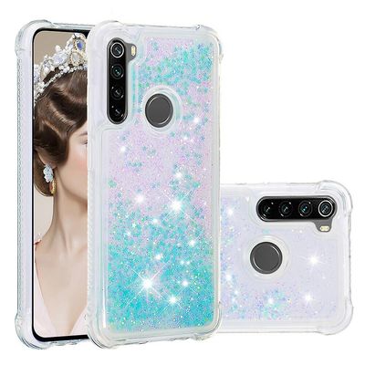 Gangxun Sag for Xiaomi Redmi Note 8 Kofanger Cover Sparkly Glitter Bling Flydende - Lyseblå