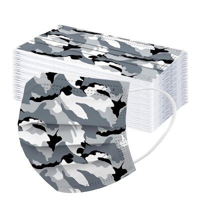50stk Engangs voksne maske Paisley Print Ansigtsmaske 3ply Ear Loo Gul