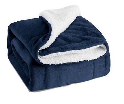 Handuo Lam Uldne Tæppe Dobbeltsidet Velvet Bed Blanket Microfiber Fluffy tæppe til seng eller sofa mørkblue2 150*200cm