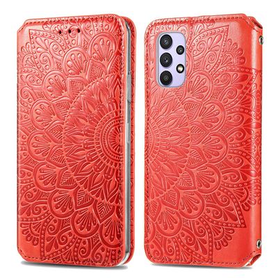 Gangxun Sag til Samsung Galaxy A32 5g Tegnebog Mønster Etui Handytasche Coque præget Cover - Orange