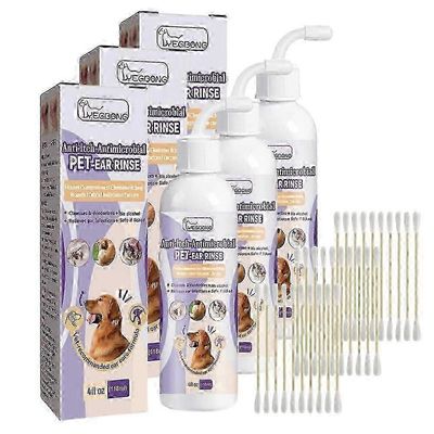 Koiran korvanpuhdistin, korvatulehduksen hoito koirille ja kissoille, poistaa korvien hajun, poistaa vahan ja rauhoittaa kutiavia, tulehtuneita kor...