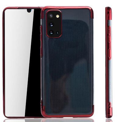 König Telefoncover til Samsung Galaxy A31 Red - Klar - TPU silikone taske bagcover beskyttelsesetui i gennemsigtig rød