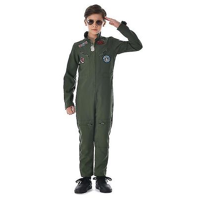 Retro film Top Gun Cosplay Militær pilot kostume til børn Amerikansk luftvåben uniform Drenge Flyverdragter Army Jumpsuit S