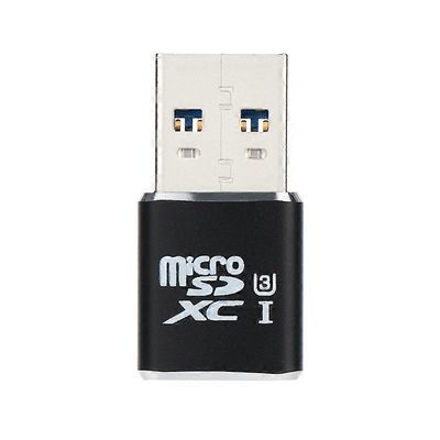 Supernopea 5 Gbps:n USB 3.0 Micro SDXC Micro SD TF T-Flash -kortinlukijasovitin Musta