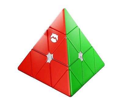Suren Monster Go Pyraminx Cube, Speed Cube Pyramid Pyramid Stickerless Triangle Cube Puzzle Puzzle Gave (rød)