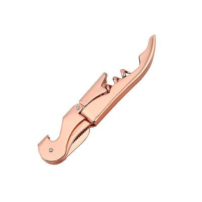 Dobbelt hængslet proptrækker opgraderet Heavy Duty Vinåbner med folie Cutter og Bottle Opener Rose Gold