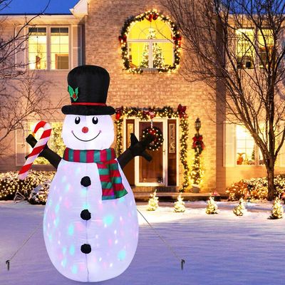 Kakanwo Christmas Decor Christmas puhallettava lumiukkomalli 1,6 metriä led-valoilla Valkoinen