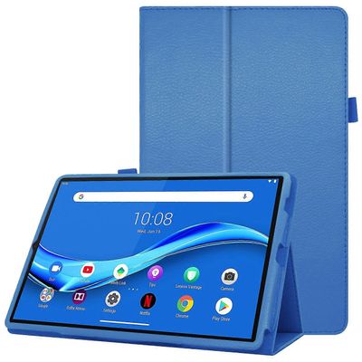 Lenovo Tab M10 FHD Plus (2. sukupolvi) PU-nahkakotelo iskunkestävä läppätablettikotelo jalustalla joustava kynäpidike Baby Blue
