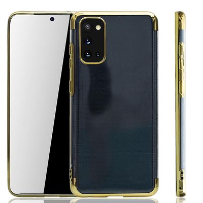 König Telefoncover til Samsung Galaxy S20 Gold - Klar - TPU silikone etui bagcover beskyttende etui i gennemsigtigt guld