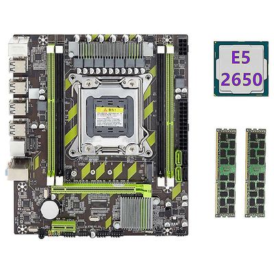 X79 Mboard + E5 2650 CPU + 2x8GB DDR3 1600MHz Reg ECC Ram minne Sett A 2011 M.2 Nvme Mboard