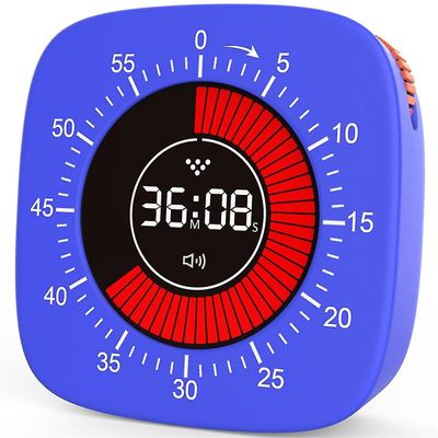 Visuel timer til børn, digital timer med 60 minutters nedtælling, lydløs timer til skrivebordstimer