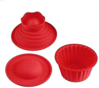 Giant Cupcake Mould, 3 kpl - Punainen