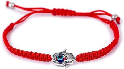 Heytea Red String Kabbalah Evil Eye Charm Rannekorut suojaksi ja onneksi Säädettävät käsin kudotut punanarulangat Ystävyysrannekoru Amulettikorut (