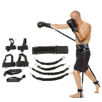 Bounce Trainer Fitness Resistance Band Boxing Suit Latex Tube Tension Rope Leg Waist Trainer-f Musta 80 Pounds