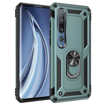 Stødsikker rustning sag for redmi note9 5g/note9t med støttefod all inclusive dække mørkegrøn rpc3234