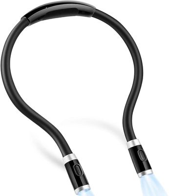 Genopladelig 4 led hals læselys sort