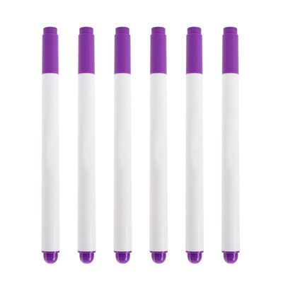 6 kpl ilmapyyhittävä kangaskynä (1 mm tai 0,5 mm) vesiliukoinen kangasmerkki hieno piste ompelumerkintään ja askarteluprojektiin 0,5 mm violetti