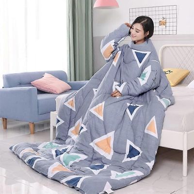 Laiska peitto hihoilla, paksunnettu sininen talvipussilakana, pestävä monikäyttöinen TV-sängynpäällinen