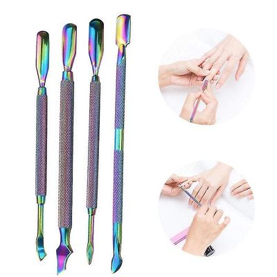 Coosilo Neglebånd Pusher Neglelak Remover Titanium Pusher Pusherspoon Manicure Tools