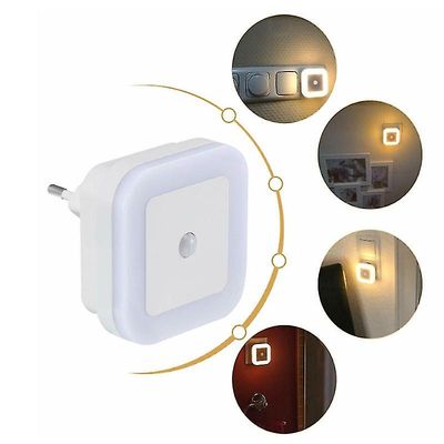 Sarja 2 led-yövaloa liiketunnistimella, energiaa säästävä pistorasiavalo, lämmin valkoinen, lastenhuone, eteinen, portaat