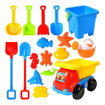 Spill Beach Leker For Kids 9 / 17 Piece Leker Inkludert Sand bøtte med sikt, vannkanne, rake, håndverktøy - Snngv