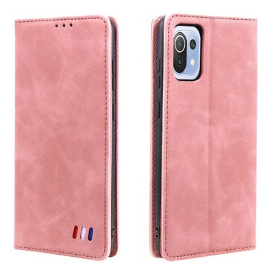 Etui til Xiaomi Mi 11 Lite Cover Magnetic Closure Wallet Book Flip Folio Stand View Læderbetræk Stødsikker - Rosegold