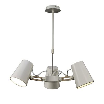 Inspired Lighting Looker Loft Vedhæng 3 Lys E27, Matt Hvid, Bøg